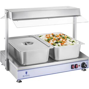 Royal Catering Piano caldo con lampade alogene - 1100 W - Acciaio inox RCHP-70