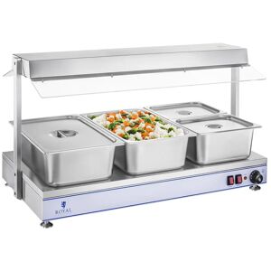 Royal Catering Piano caldo con lampade alogene - 2000 W - Acciaio inox RCHP-120