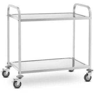 Royal Catering Carrello inox - 2 ripiani - fino a 160 kg - 2 freni RCSW 3E