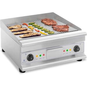 Royal Catering Fry top elettrico - doppio - 60 cm - liscio e scanalato - 6.400 W RCG-60GB