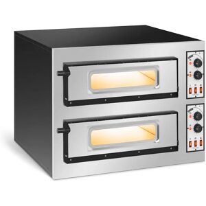 Royal Catering Forno elettrico per pizza professionale - 2 camere - 2 x Ø 45 cm RC-POB250GL