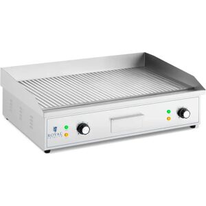 Royal Catering Fry top elettrico doppio - 700 x 400 mm -  - Piastra rigata - 4400 W RCPG 51