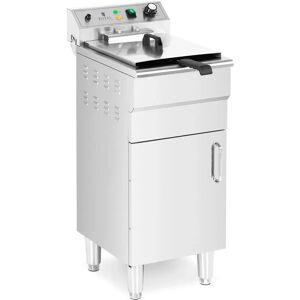 Royal Catering Friggitrice professionale elettrica - 13 L - 5000 W - Rubinetto di scarico - Zona fredda - Con mobiletto RCPKF 13DSH