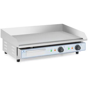 Royal Catering Fry top elettrico - Piastra liscia in acciaio inox - 730 x 400 mm -  - Flat - 2 x 2,200 W - doppia piastra RC-EG001