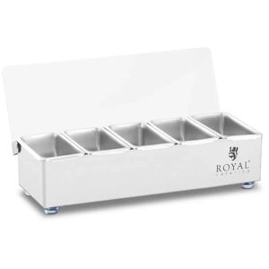 Royal Catering Contenitore portacondimenti - Acciaio inox - 5 x 0,4 L -  RCCBSP 5
