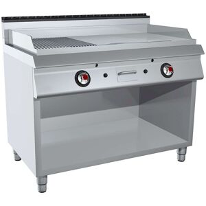 GC Cooking FryTop Professionale a Gas Piastra 2/3 Liscia 1/3 Rigata Cromata Profondità 70