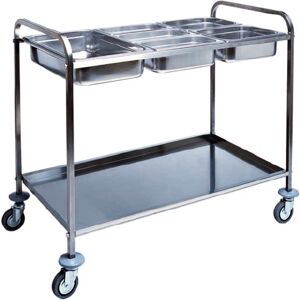 FORCAR Carrello di Servizio Portabacinelle Gn 1/1 in Acciaio Inox AISI 304