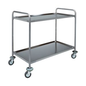 FORCAR Carrello Multifunzione Inox con Struttura Tubolare CA1390 - 2 Ripiani - 2 Misure