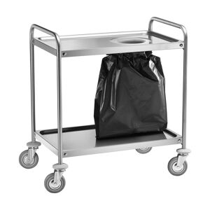 FORCAR Carrello di Servizio in Acciaio Inox AISI 304 CA1390S - 1 Sacco Porta Rifiuti