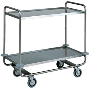 FORCAR Carrello di Servizio Tubolare per Trasporto Pesante - Inox AISI 304 - 2 Ripiani