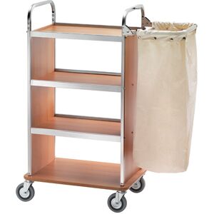 FORCAR Carrello Portabiancheria CA1505 - N° 4 Ripiani - N° 1 Braccio pieghevole con Sac