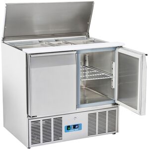 CoolHead Saladette Refrigerata Statica GN1/1 2 Porte - Top Inox Apribile - Capacità Lt 23