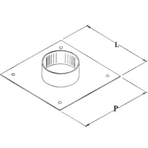 Aluminox Sas Flangia di Attacco da Quadro a Tondo Cm 40 x 40 x Ø 25