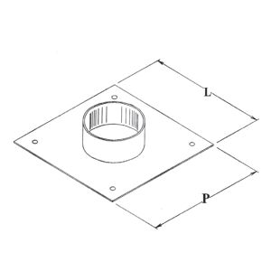 Aluminox Sas Flangia di Attacco da Quadro a Tondo Cm 40 x 40 x Ø 35