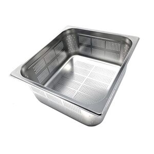 FORCAR Bacinella Gastronorm Forata GN 2/3 in Acciaio Inox Aisi 304