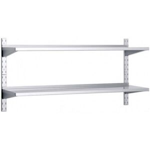 Amitek Mensola Doppia in Acciaio Inox Cm. 180 x 40 x 7 h