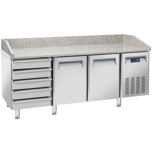 CoolHead Tavolo Refrigerato Ventilato per Pizzeria 2 Porte + Cassettiera Neutra - Piano i