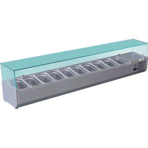 FORCAR Refrigeratore Pizzeria Cm. 200 x 33, Cap. 10 Vaschette GN 1/4