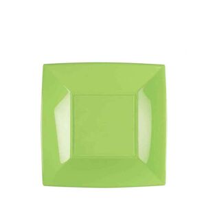 Goldplast 25 Piatti Quadrati Piccoli Lavabili Per Microonde Verde Acido 18x18 Cm