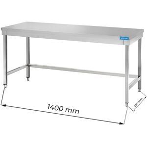 Tavolo aperto in acciaio inox senza ripiano senza alzatina L1400xP700xH850 mm linea premium