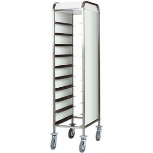 Carrello portavassoi in Perfex e acciaio inox. 10 vassoi