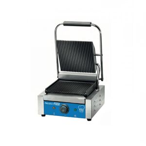 Piastra panini basic singola con piano cottura in ghisa rigato potenza 1800 watt