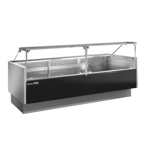 Banco frigo per macelleria ventilato temp. da 0°C a +2°C L104 cm con vetro dritto linea MADRID