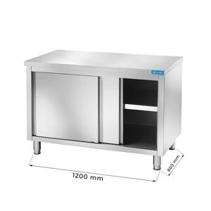 Tavolo armadiato in acciaio inox senza alzatina L1200xP800xH850 mm linea premium