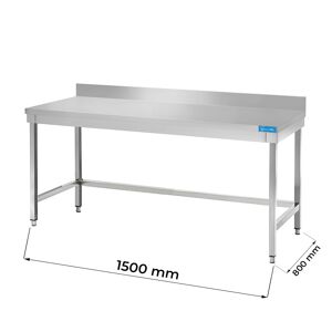 Tavolo aperto in acciaio inox senza ripiano con alzatina L1500xP800xH850 mm linea premium