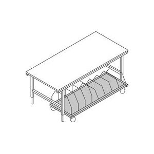 ratioform Tavolo da imb. System, mensola lunga, 4 ruote sterz., 1600 x 600 x 690 mm, nero