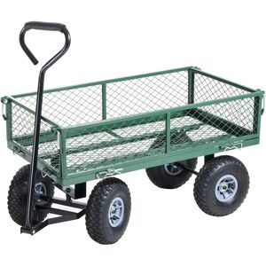 Verdelook CARRELLO TRASPORTO UTILITY IN METALLO  PORTATA 150 kg 4 RUOTE PNEUMATICHE