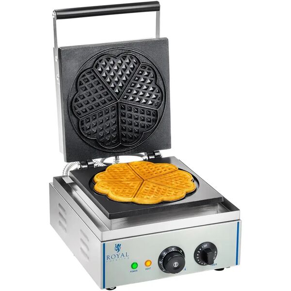 royal catering piastra per waffel a cuore- 1 x 1.500 watt rcwm-1500-h