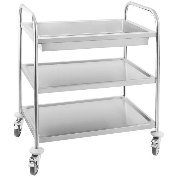 royal catering carrello inox - 2 mensole - portaposate rcgw 1