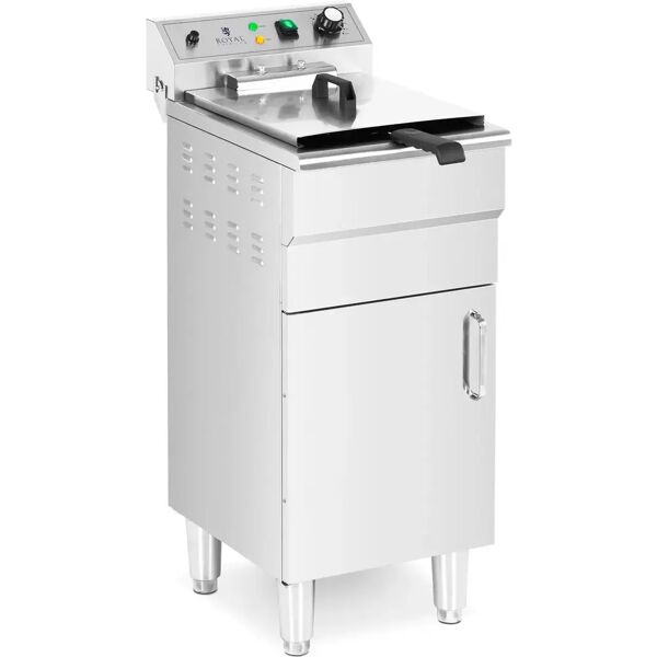 royal catering friggitrice professionale elettrica - 13 l - 5000 w - rubinetto di scarico - zona fredda - con mobiletto rcpkf 13dsh