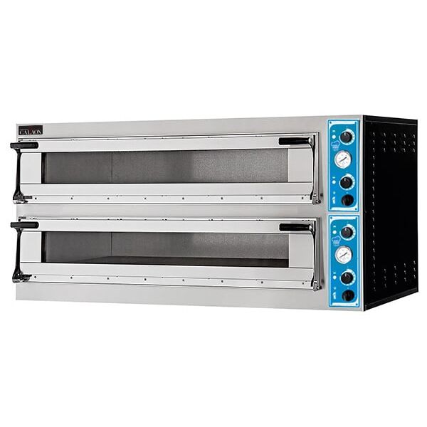 forno pizza elettrico a camera doppia per 9 + 9 pizze Ø 35 cm   5+5 teglie en 60x40 serie glass