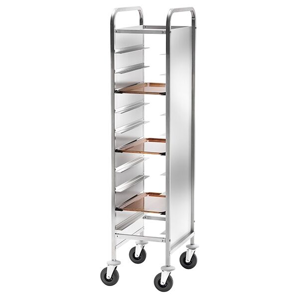 carrello portavassoi in perflex e acciaio inox. 10 vassoi