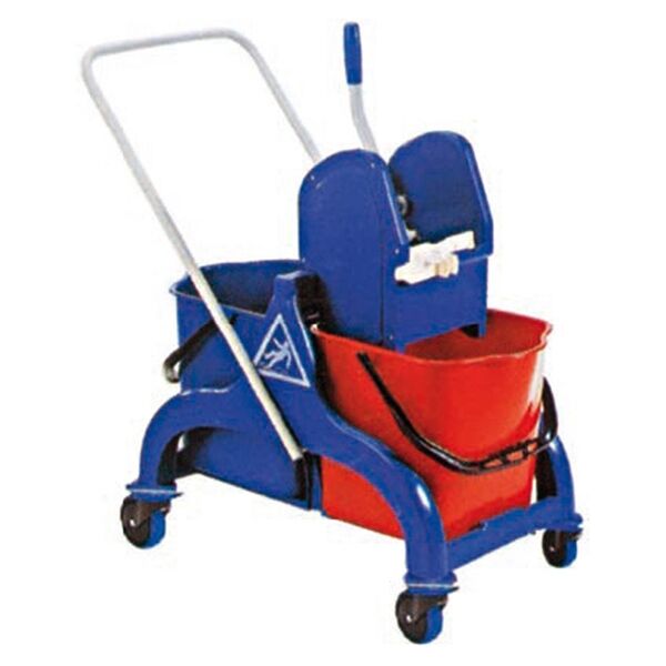 carrello per pulizie con strizzatore, due secchi da 25 lt.