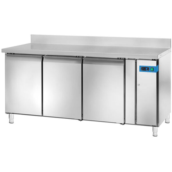 tavolo refrigerato a motore remoto con n° 3 porte gn 1/1 con alzatina temp. da -2°c a +8°c prof. 70 cm