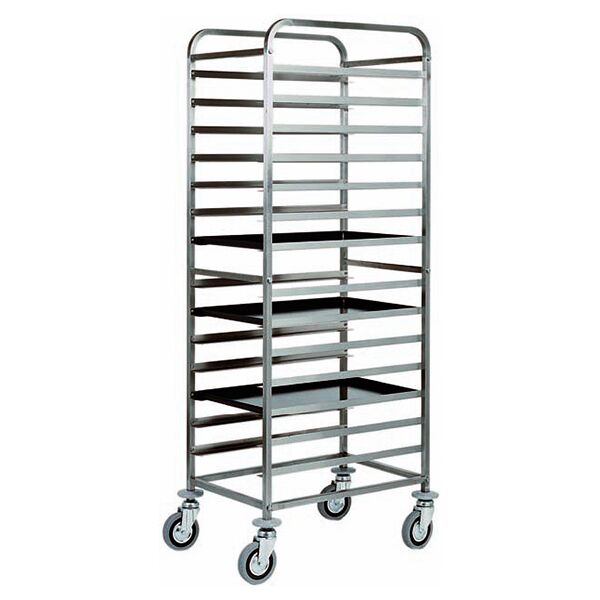 carrello portateglie in acciaio inox per 14 teglie 600x400 mm l520xp720xh1820 mm