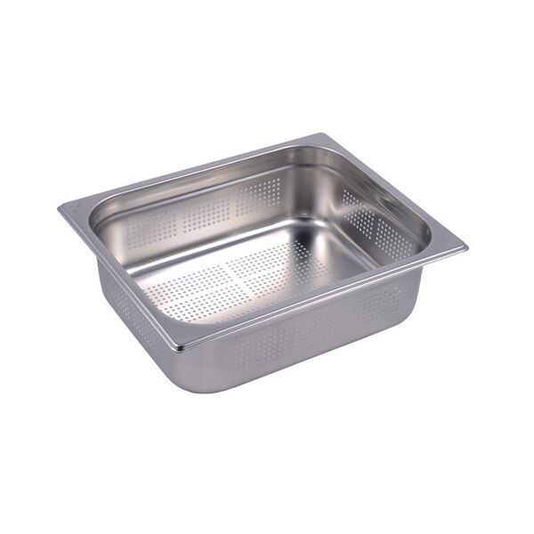 bacinella in acciaio inox formato gn 1/2 con fondo e lati forati altezza 100 mm