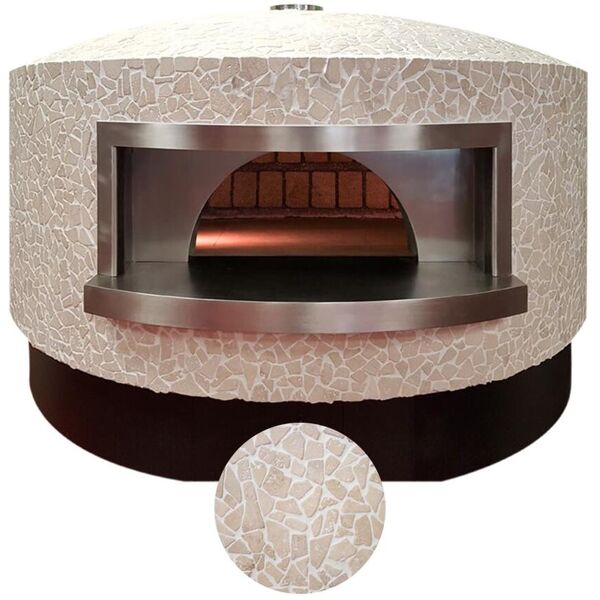 rivestimento forno in marmo travertino bianco