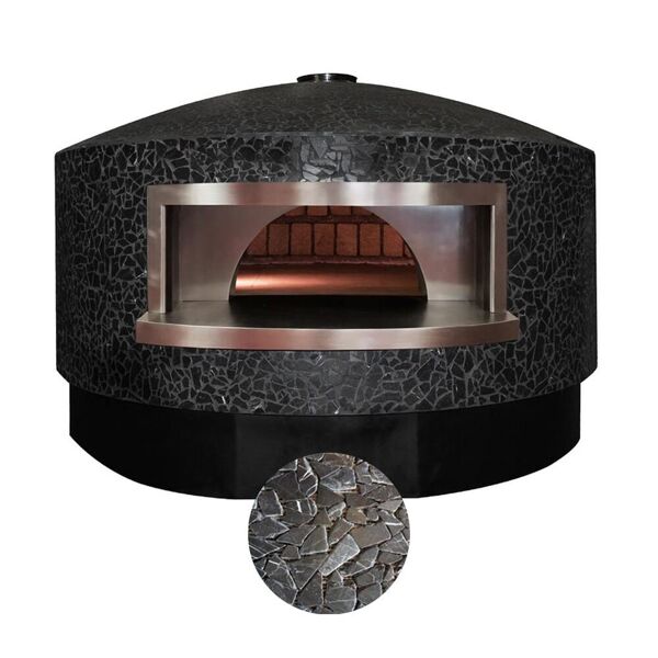 rivestimento forno in marmo travertino nero