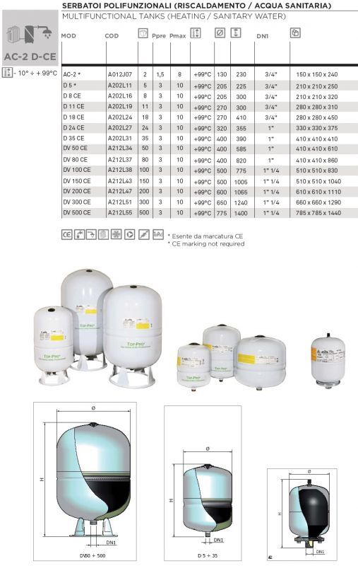 Elbi Serbatoi polifunzionali per riscaldamento/acqua sanitaria lt 18