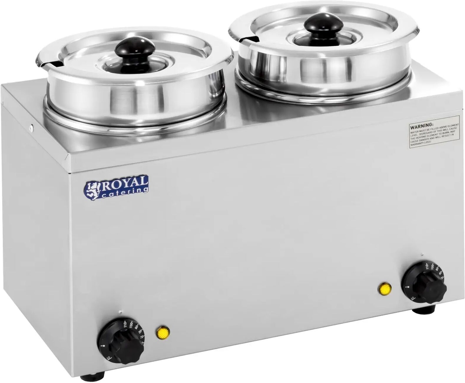 Royal Catering Stazione elettrica per zuppe - 2 x 2,75 Litri - 300 W RCBM-2/4R