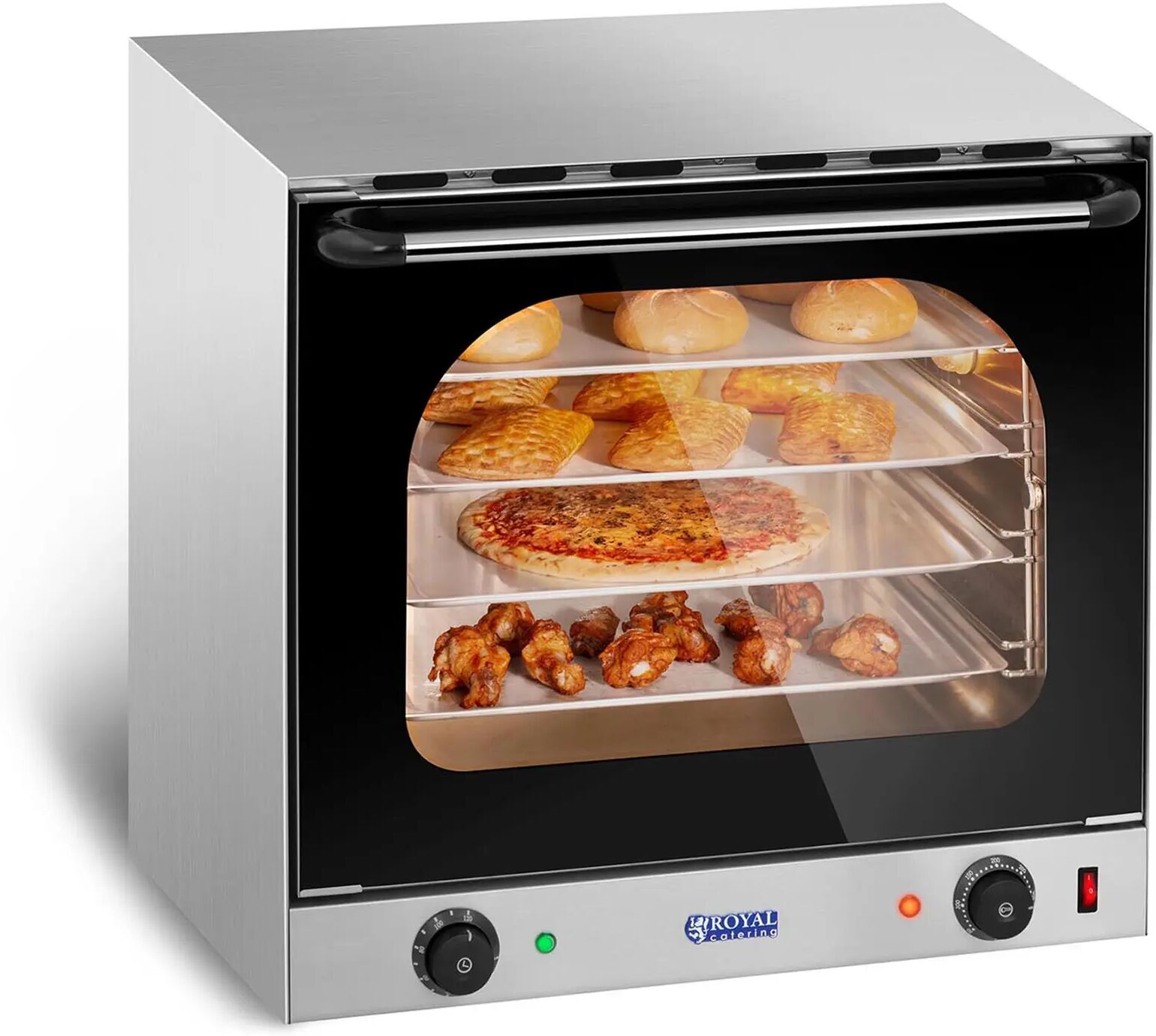 Royal Catering Forno a convezione professionale - timer - 4 teglie incluse RCCO-2.0