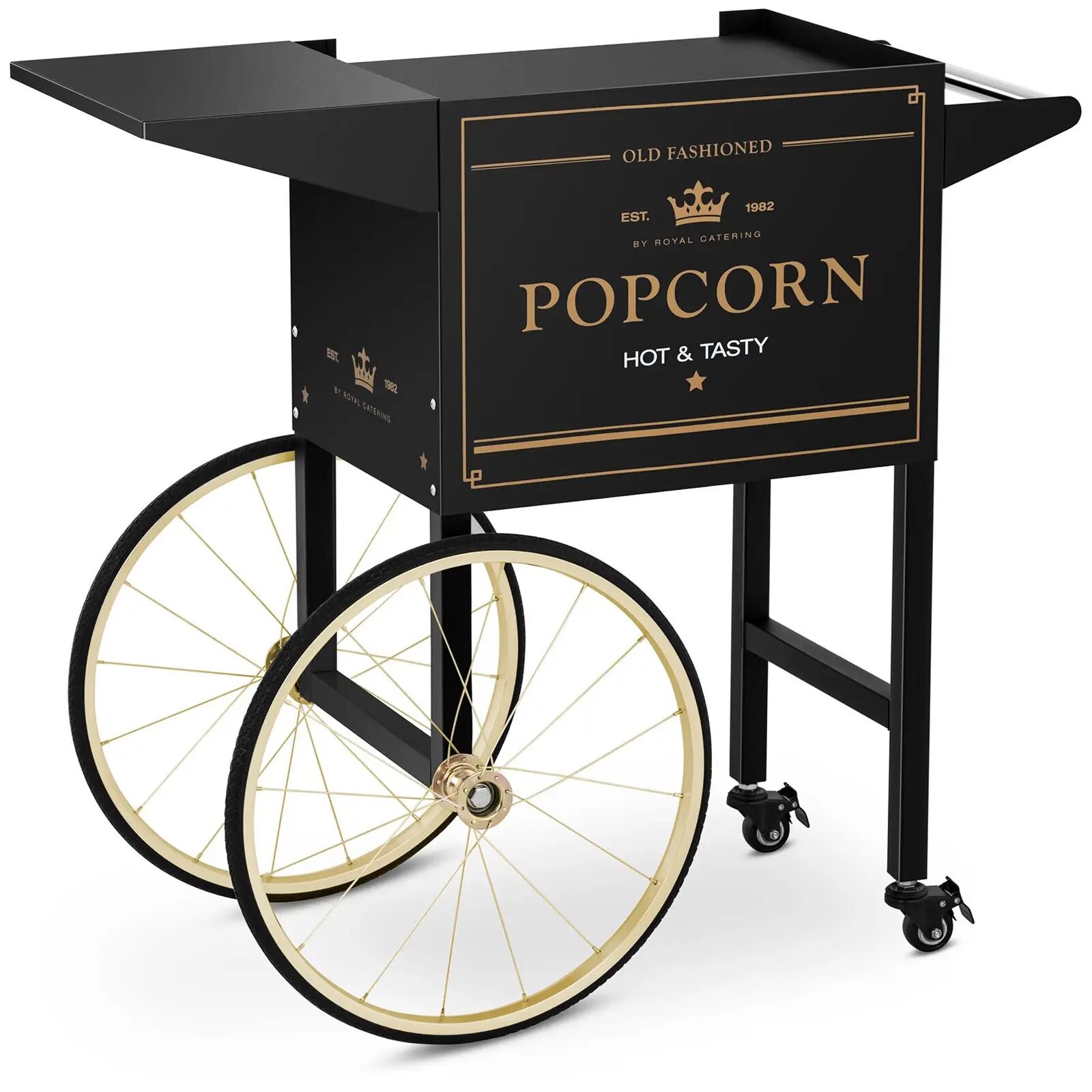 Royal Catering Carretto per macchina pop corn - Nero e oro RCPT-BGWG-1