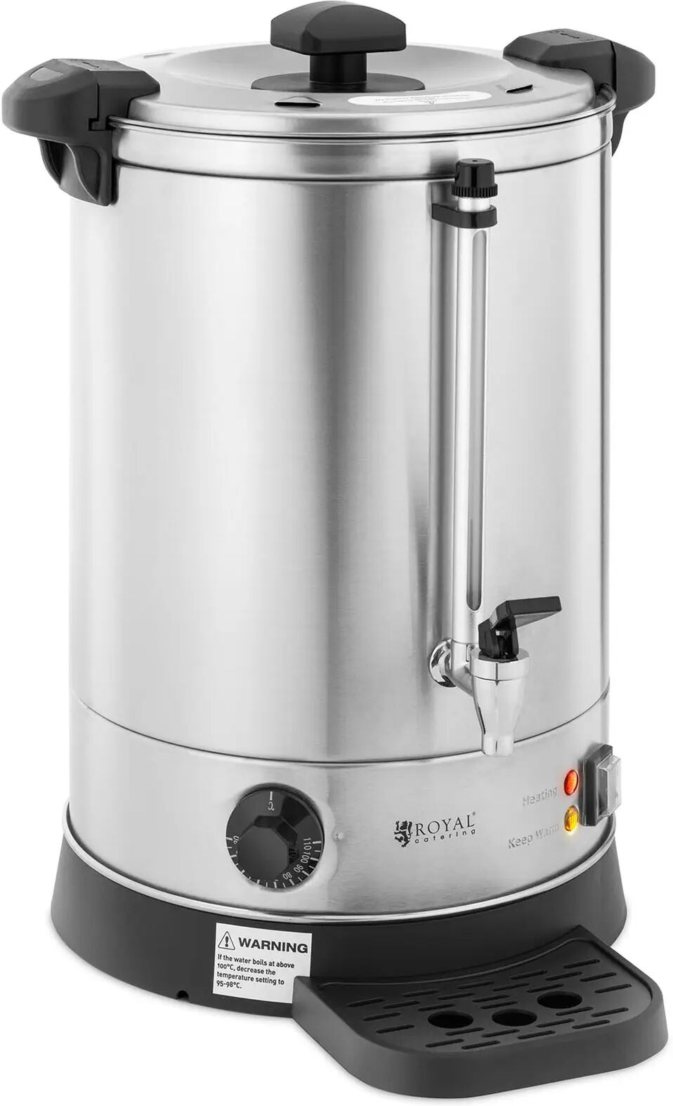 royal catering bollitore professionale - 13,5 litri - 2.500 w - con vaschetta di raccolta rc-wbdw14