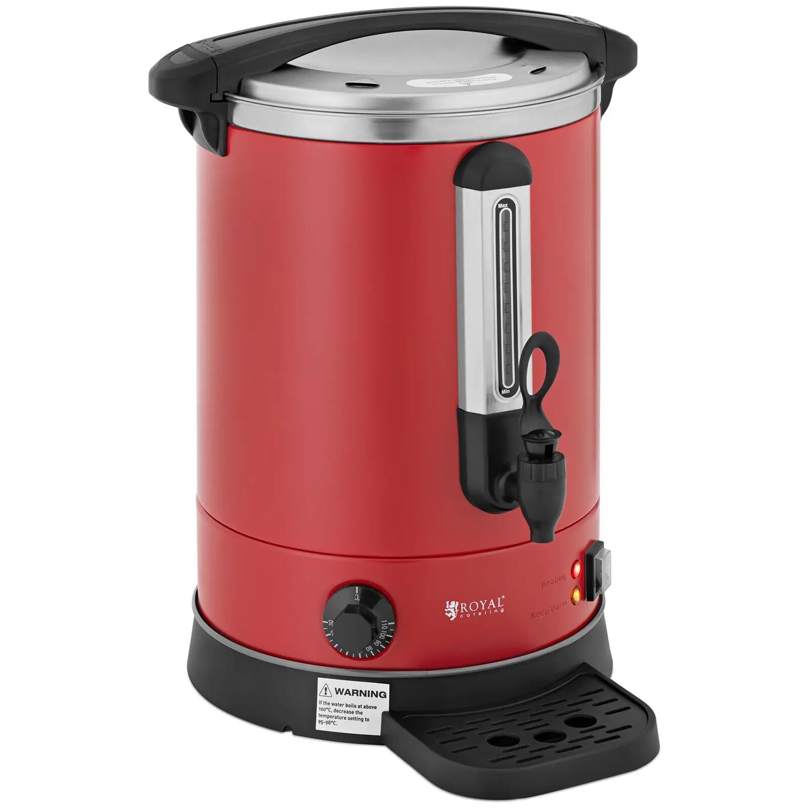 royal catering bollitore professionale - 13,5 litri - 2.500 w - rosso rc-wbdw14cr