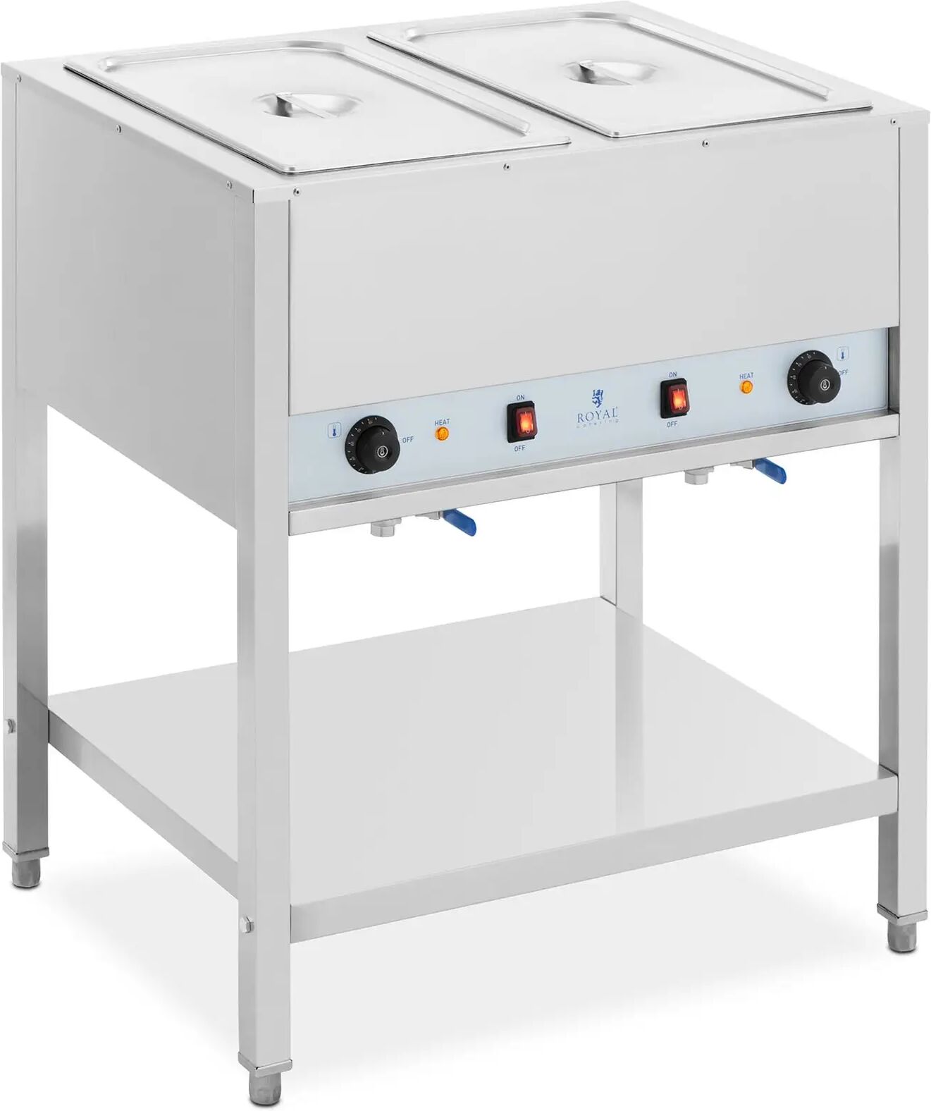 Royal Catering Bagnomaria - 1265 W - 2 x GN 1/1 - Con base -  RCCD-1/1 2X200