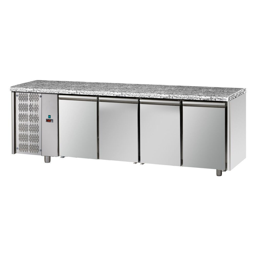 Tecnodom Tavolo Refrigerato Pasticceria 4 Porte Prof. 80 Gruppo Motore SX Piano in Granito